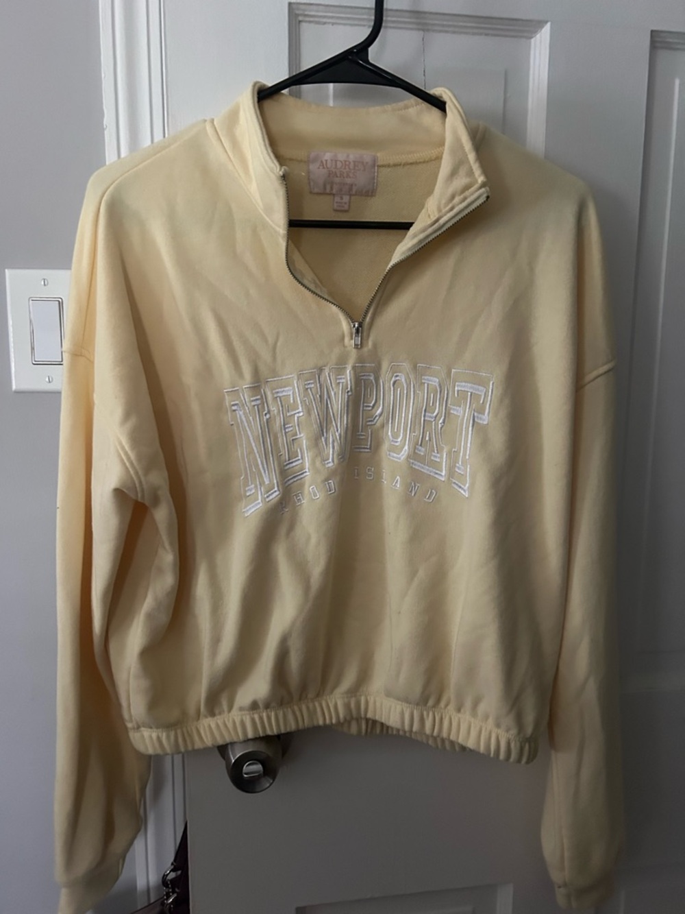 Audrey Pale Yellow Newport Half-Zip Pullover Sweatshirt